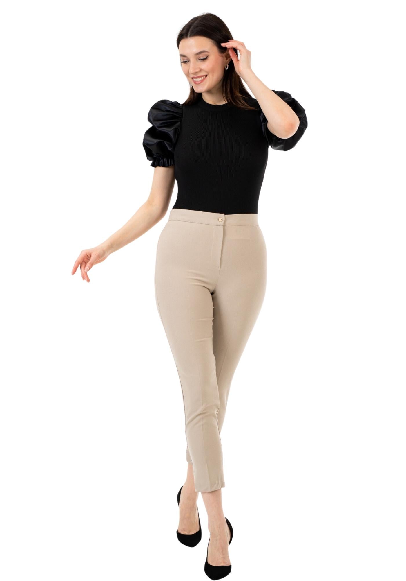 Women's Stone High Waist Slim Fit Stretchy Skinny Work Pants - G-Line