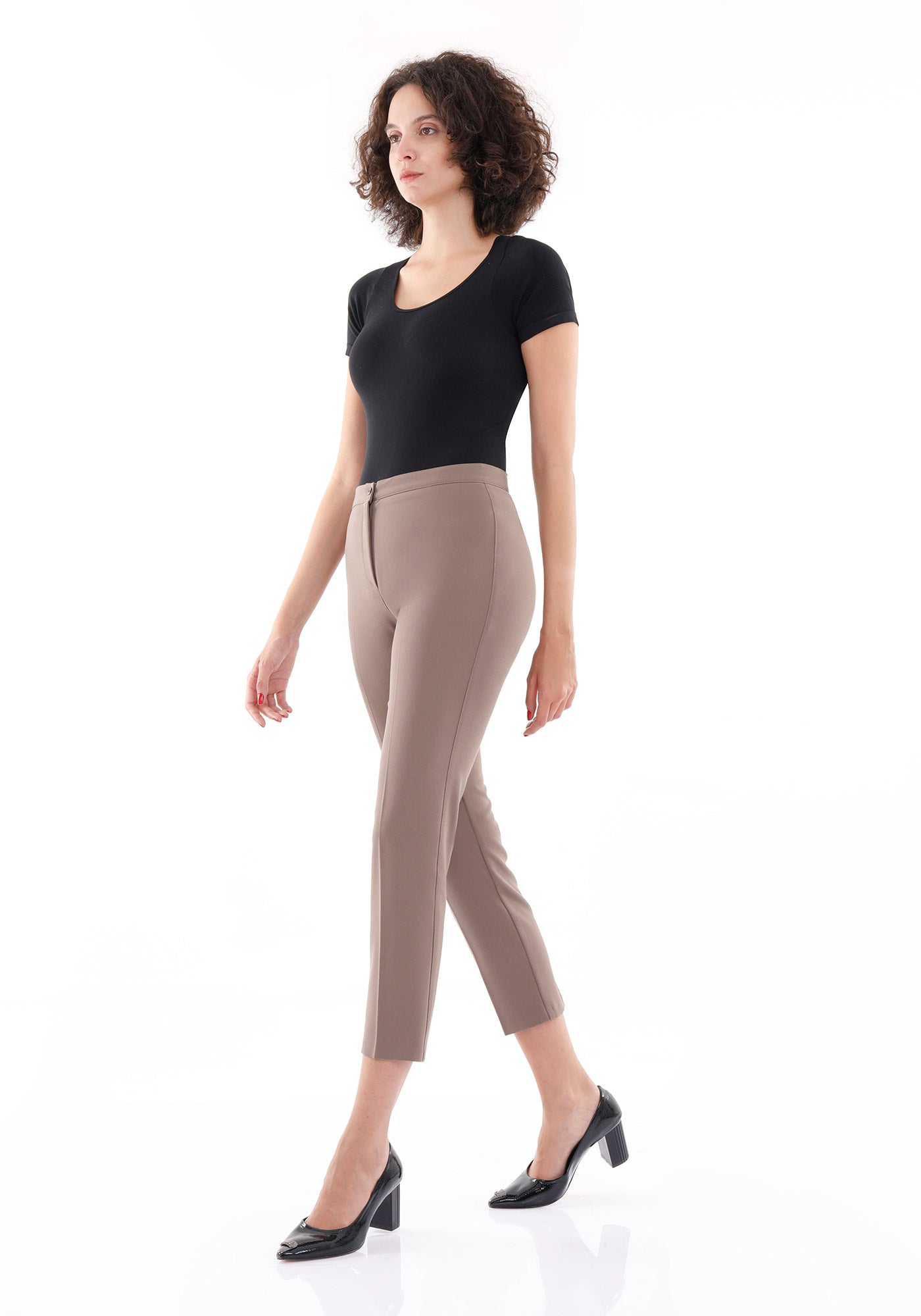 Women's Mink High Waist Slim Fit Stretchy Skinny Work Pants - G-Line
