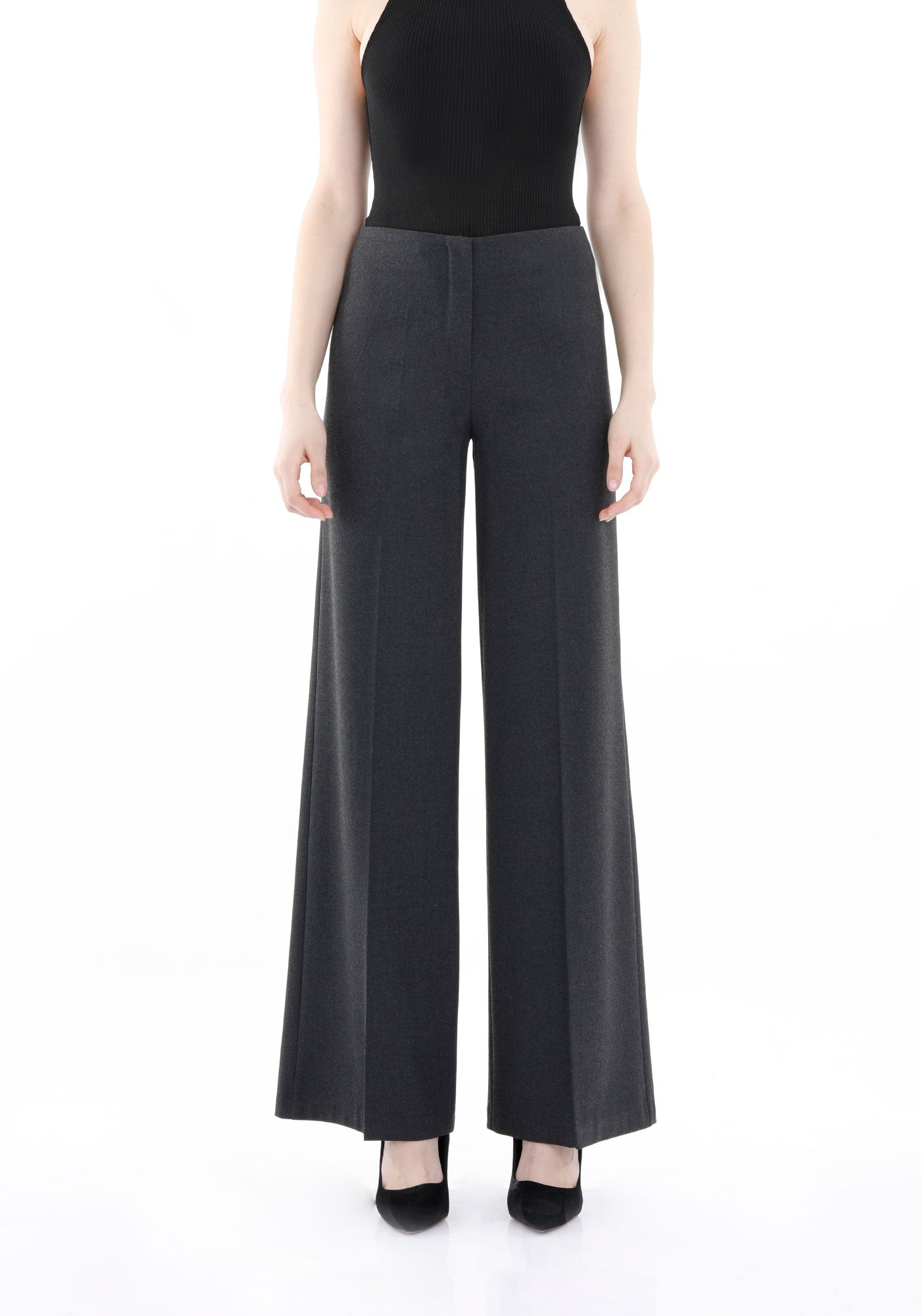 Charcoal Straight-Leg Pants for a Sleek and Stylish Look G-Line