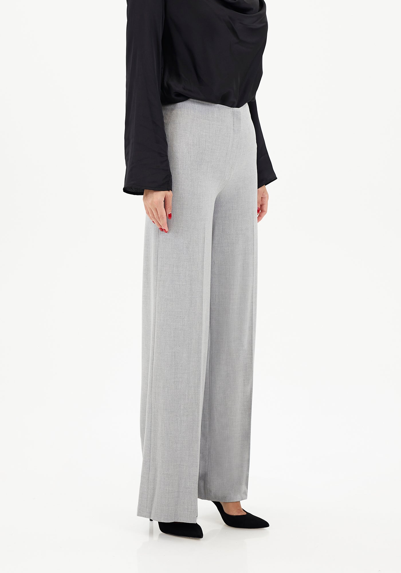 Light Grey Wide-Leg Pants for a Sleek and Stylish Look G-Line