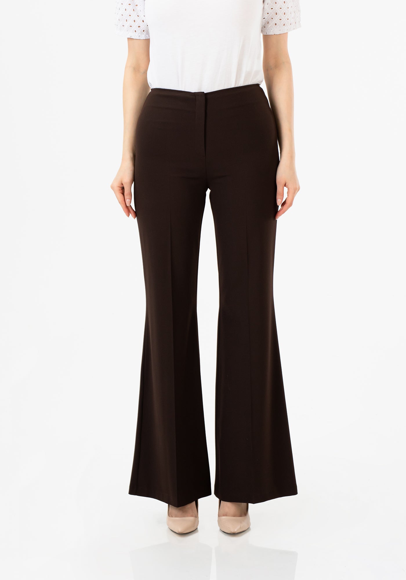 Shop G-Line Brown Bootcut Pants for Women High Waisted Flare Trousers