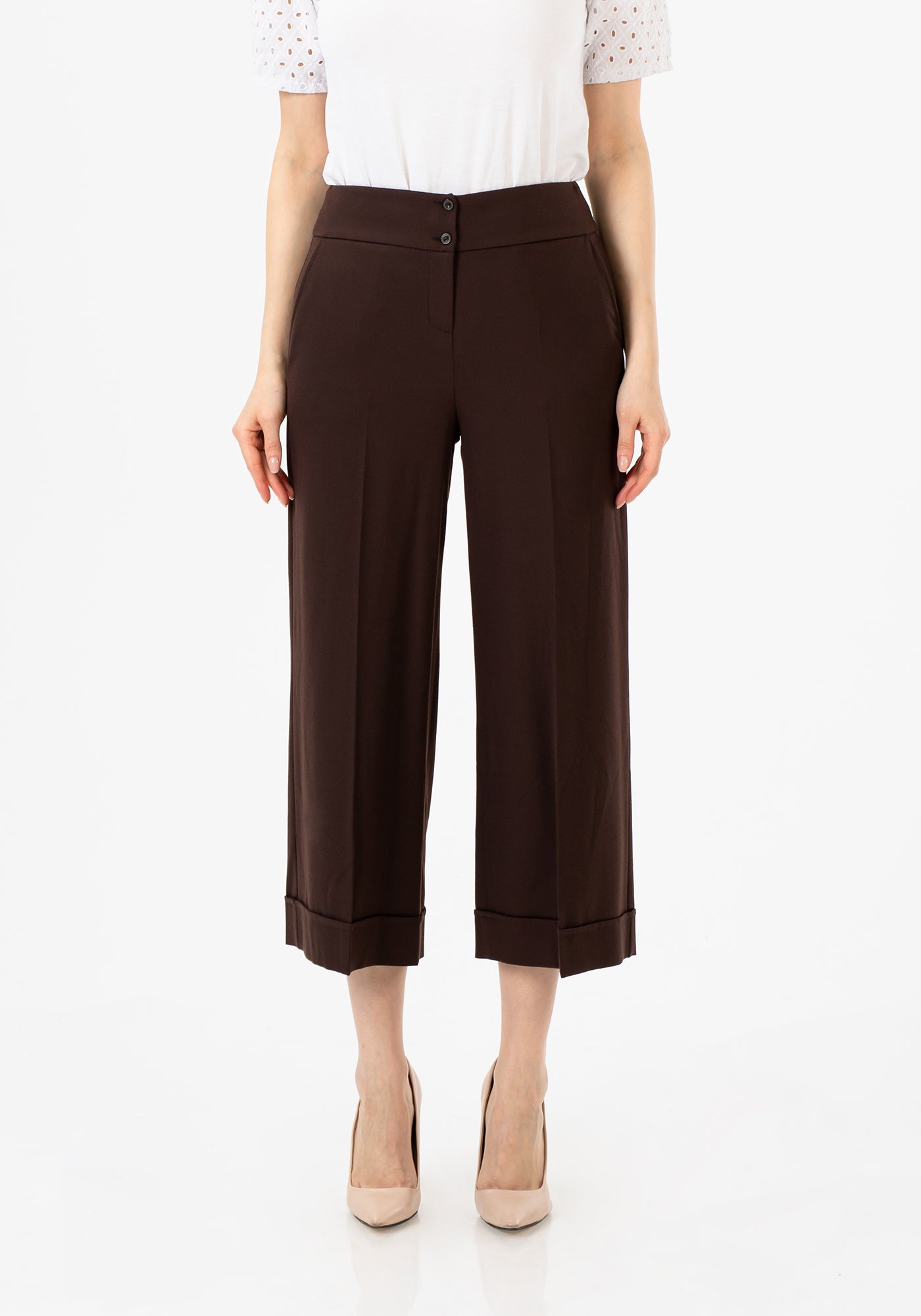 Women's Brown Wide Leg Dress Pants - High Waist, Timeless and Chic – G-Line