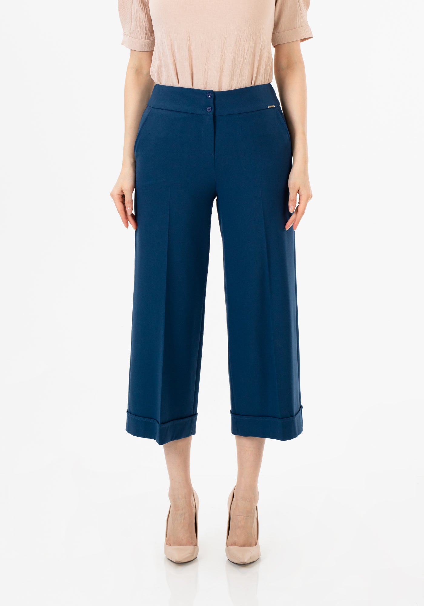 Elevate Your Style with Women's Indigo Wide Leg Cropped Pants G-Line