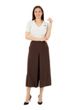 Brown Cropped Palazzo Pants by G-Line