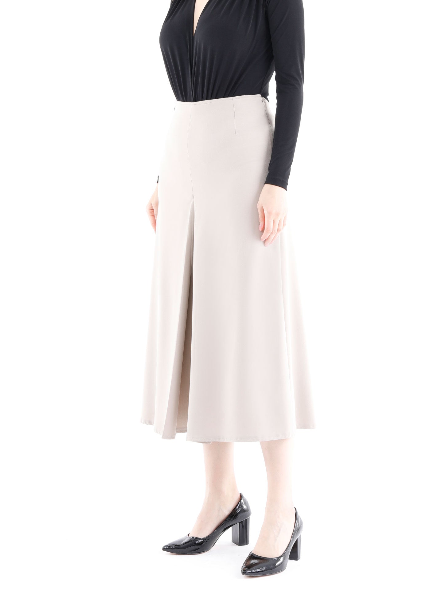 Copy of Camel High Waist Cropped Palazzo Pants Culottes G-Line