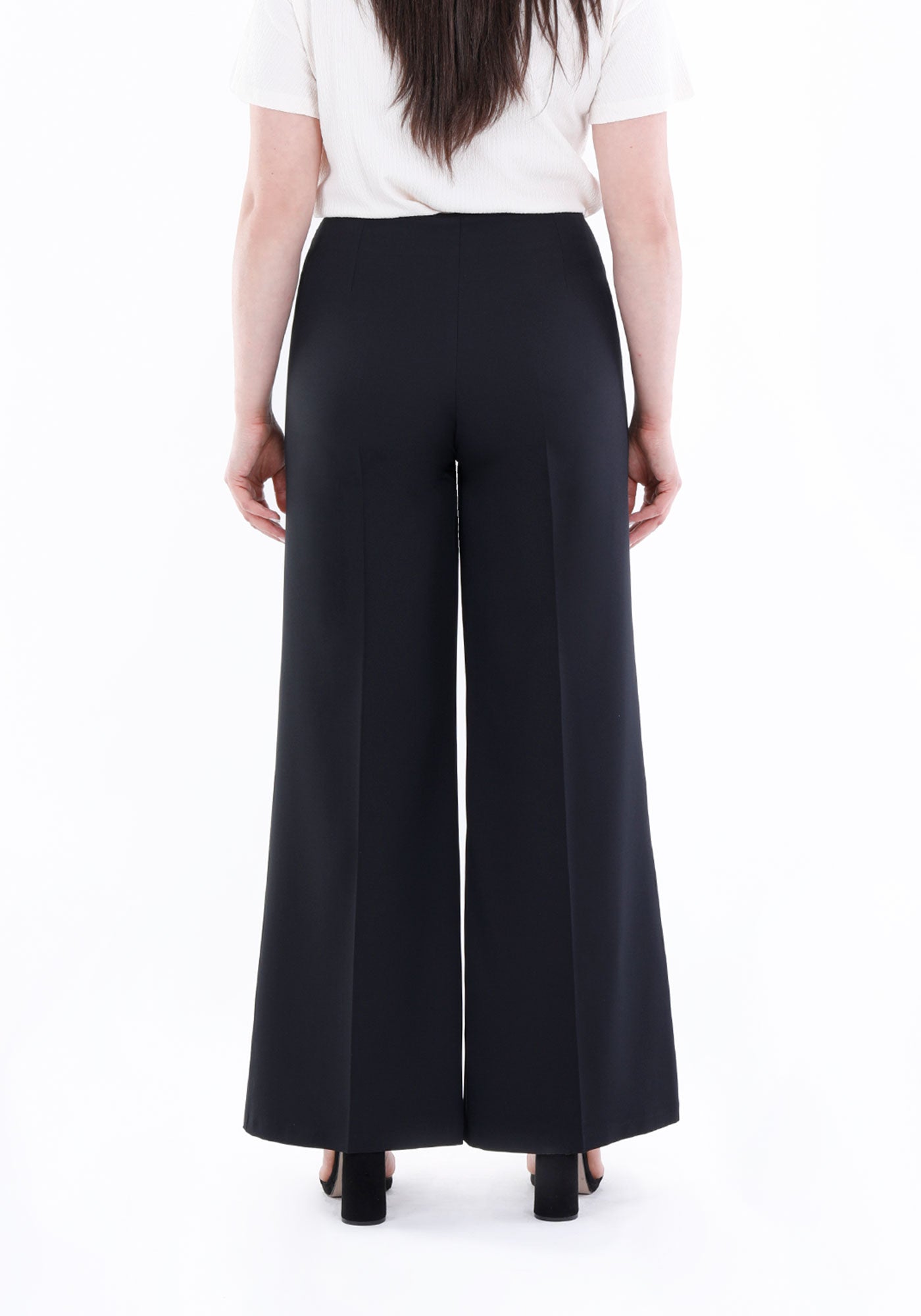 Women's Black Oversized Bootcut Pants - High Waisted Flare Leggings G-Line