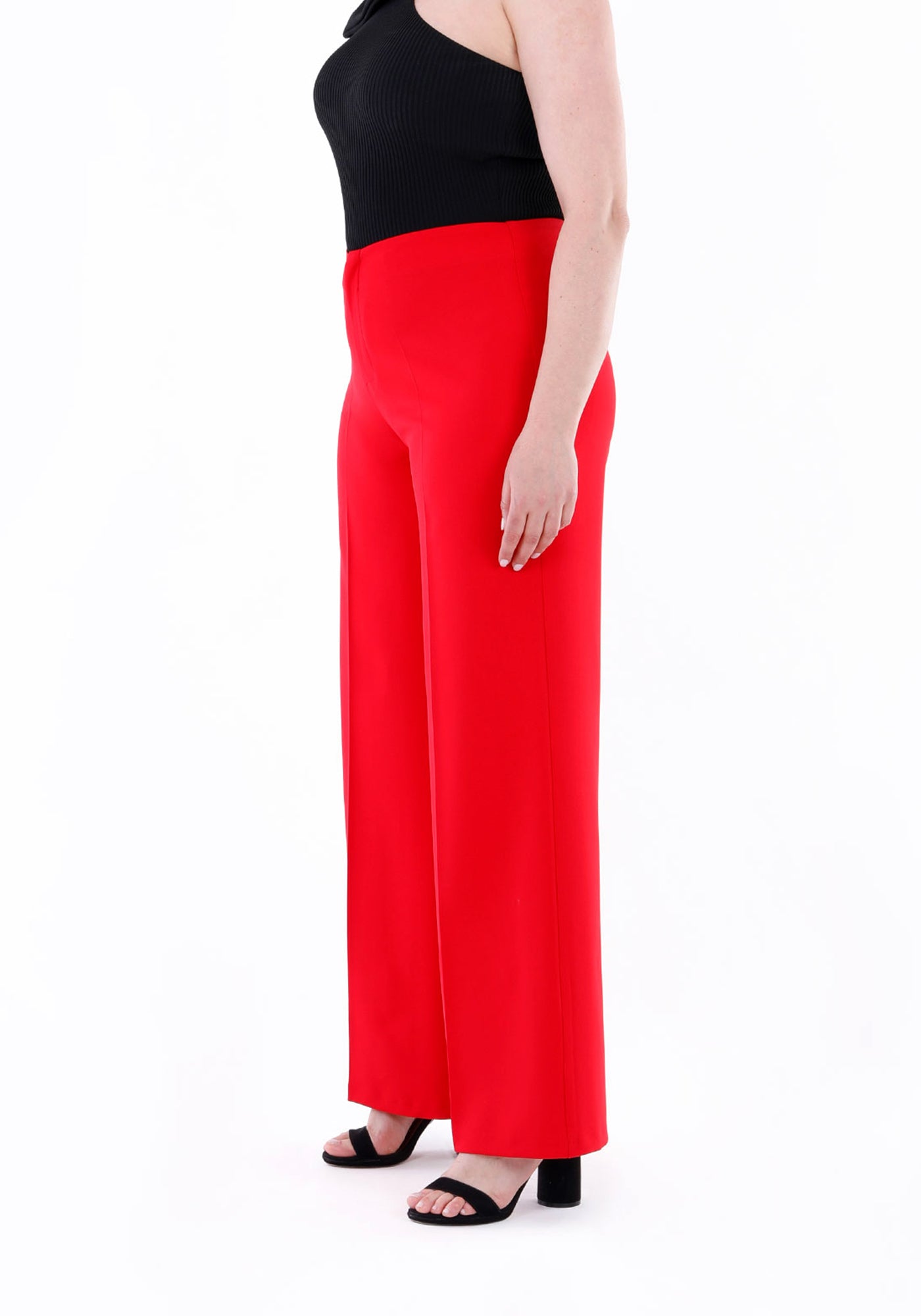 Women's Red Oversized Bootcut Pants - High Waisted Flare Leggings G-Line