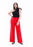Women's Red Oversized Bootcut Pants - High Waisted Flare Leggings G-Line