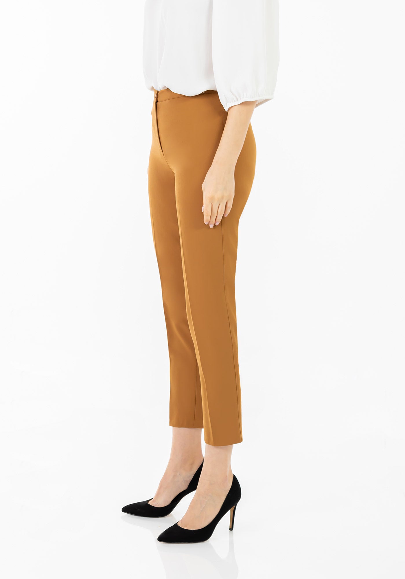 Copper Ankle-Length Slim-Fit/Skinny Pants for Women G-Line