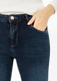 Women’s Navy Blue Mid Waist Regular Fit Straight Leg Jeans G-Line