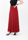 Burgundy Flared Maxi Skirt with Unique Gores | Stylish and Comfortable ürününün kopyası G-Line