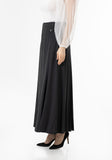 Stylish Charcoal Maxi Flared Skirt with Unique Gores and Comfortable Fit G-Line