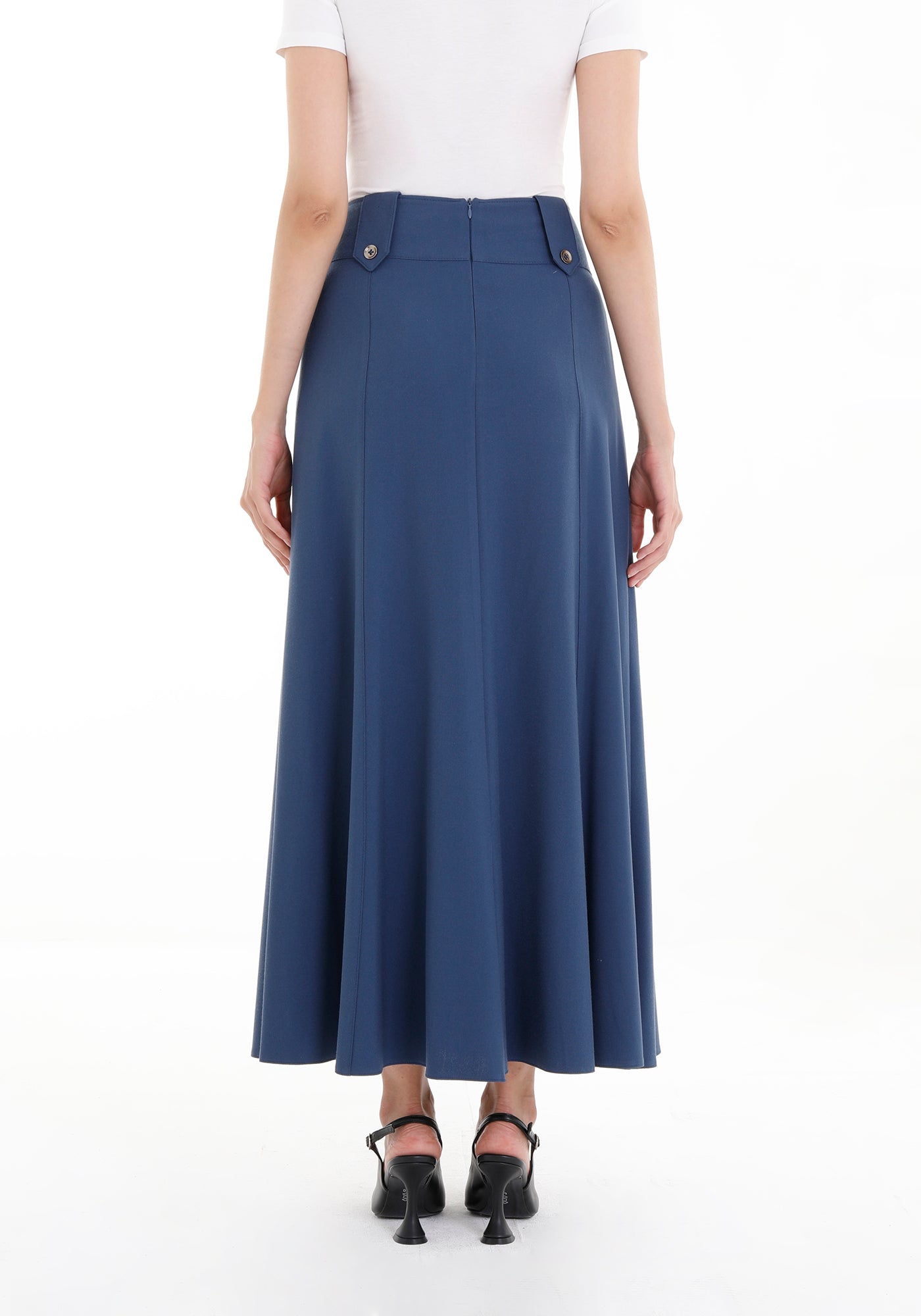 Indigo Flared Maxi Skirt with Unique Gores | Comfortable and Stylish ürününün kopyası G-Line