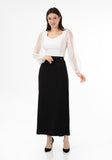 Black Ankle Length Women's Plus Size Back Split Maxi Skirt