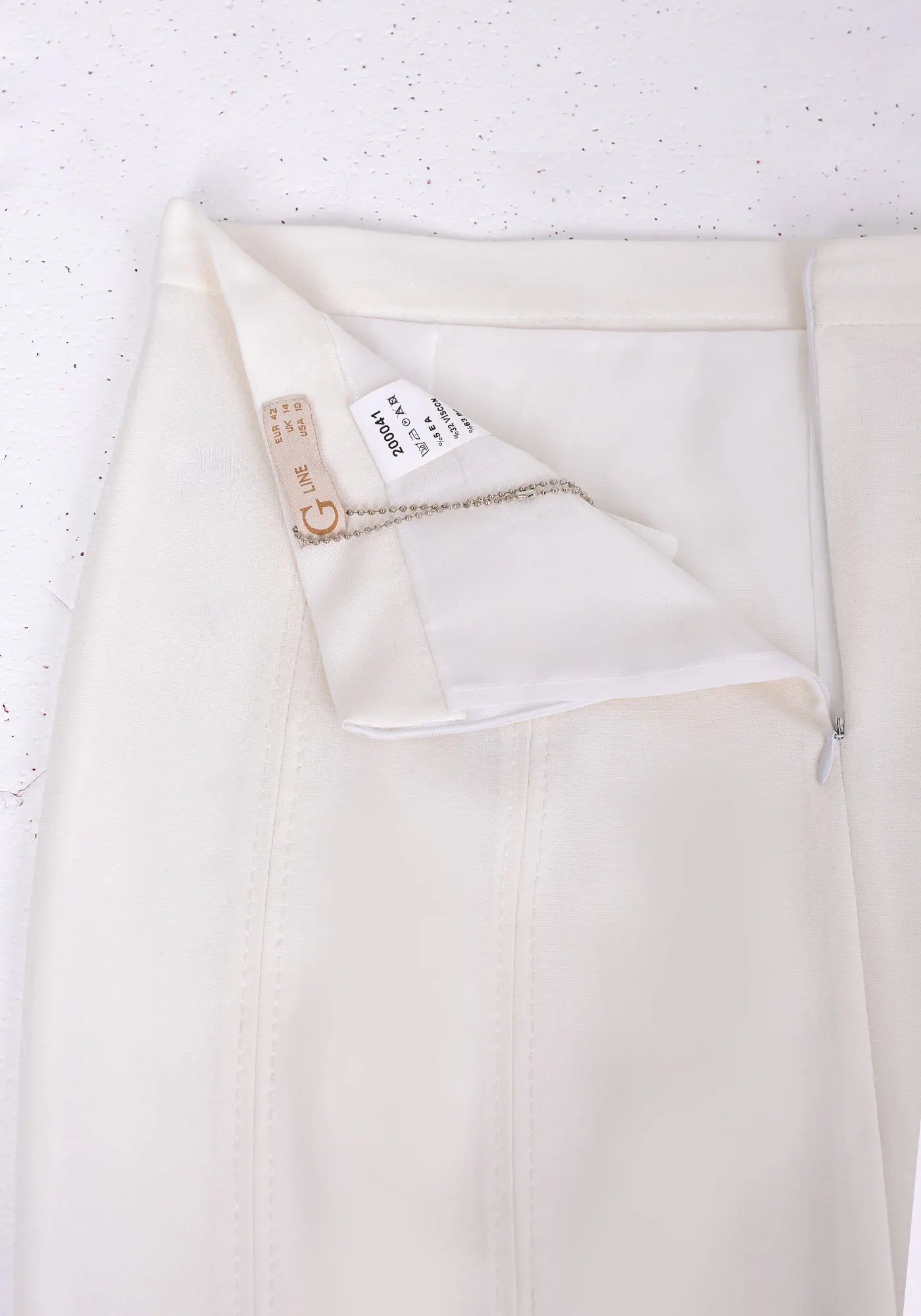 Ecru Ankle Length Plus Size Back Split Maxi Skirt G-Line