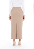 Camel Ankle Length Plus Size Back Split Maxi Skirt G-Line
