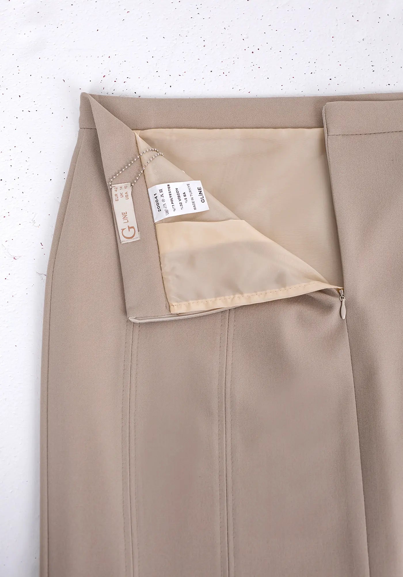 Stone Ankle Length Plus Size Back Split Maxi Skirt G-Line