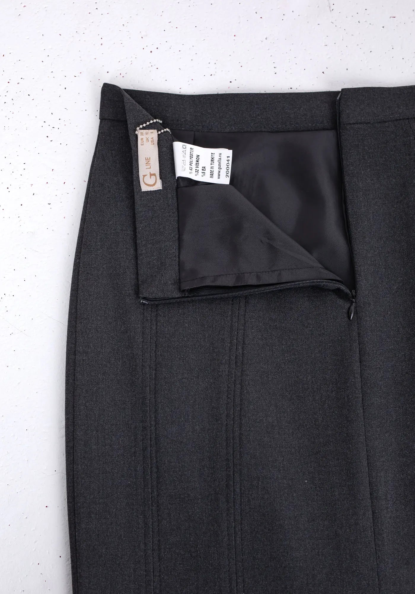 Charcoal Ankle Length Plus Size Back Split Maxi Skirt G-Line