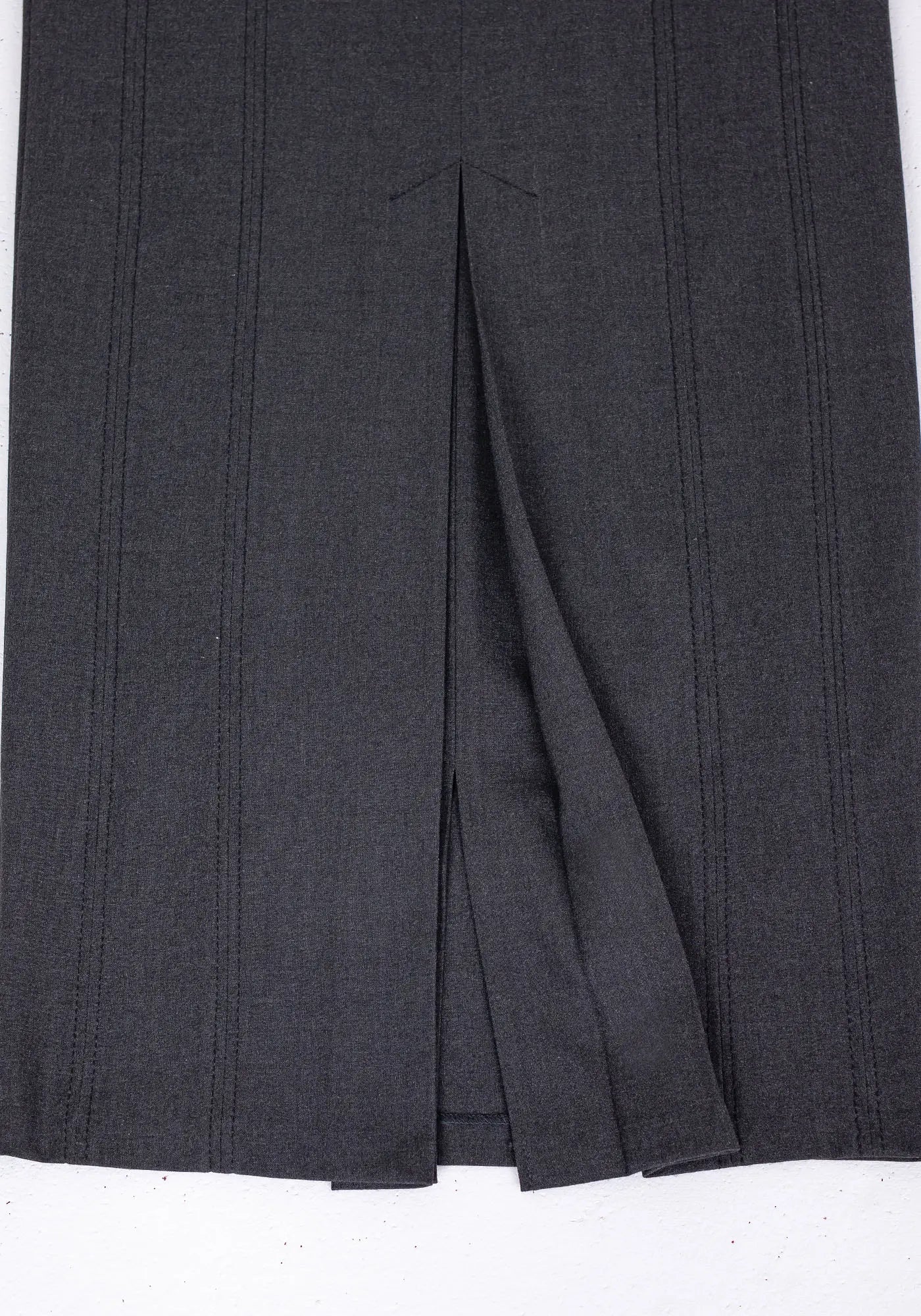Charcoal Ankle Length Plus Size Back Split Maxi Skirt G-Line