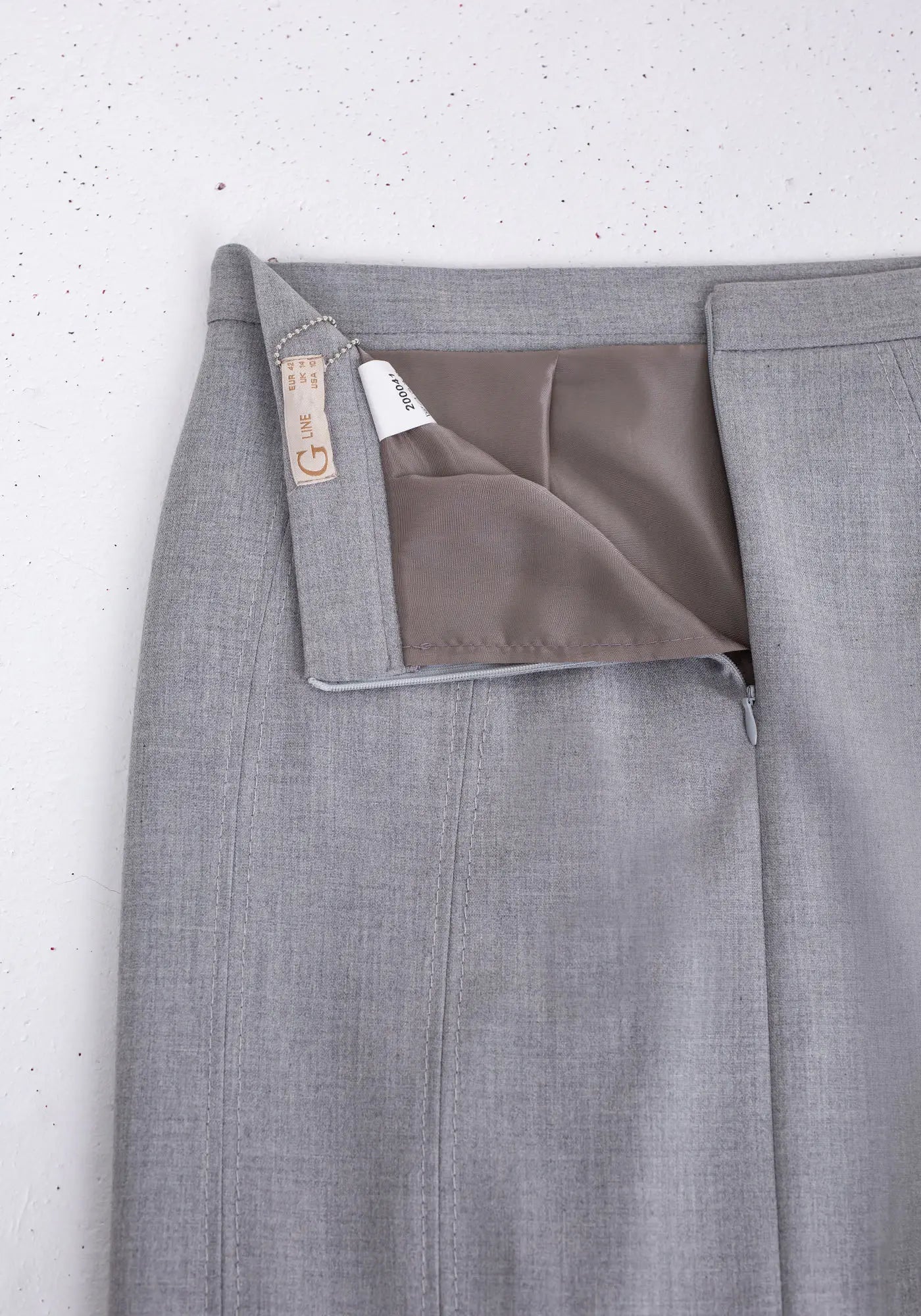 Light Grey Ankle Length Plus Size Back Split Maxi Skirt G-Line