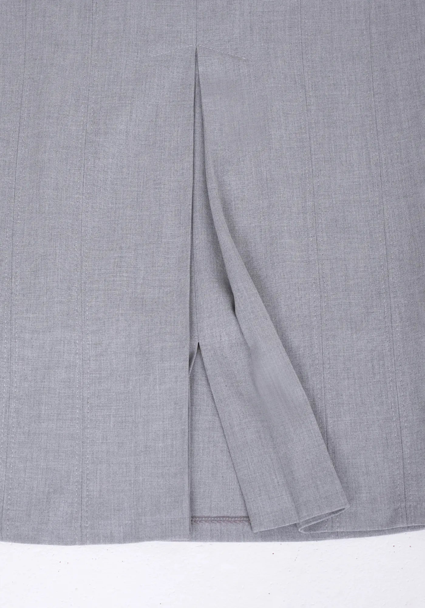 Light Grey Ankle Length Plus Size Back Split Maxi Skirt G-Line