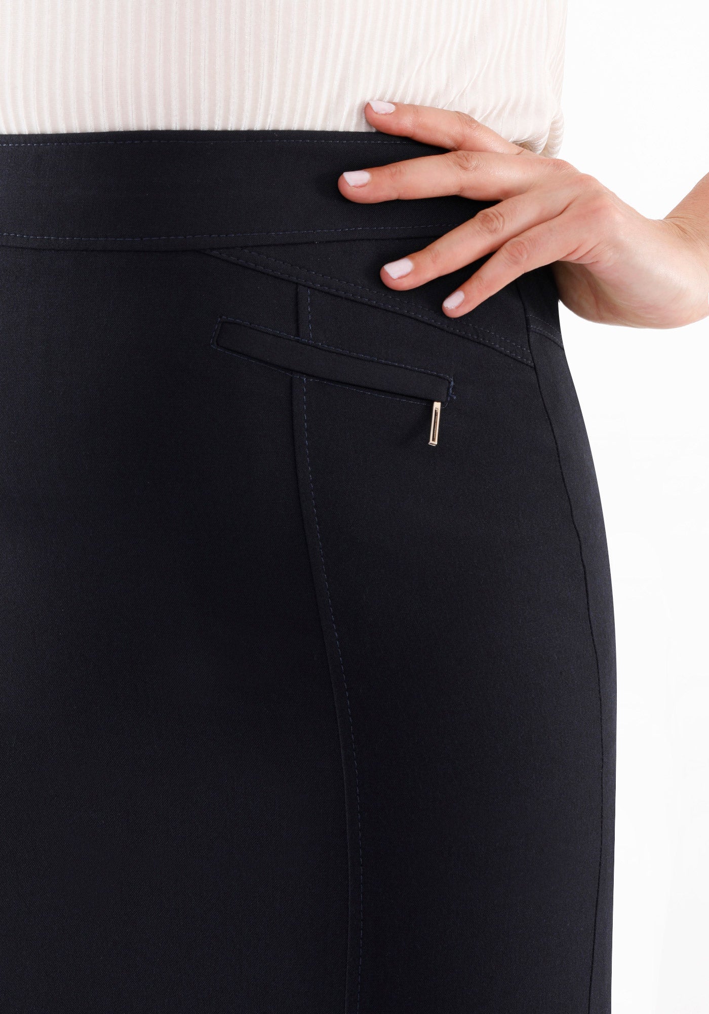 Women's Plus Size Oversized Navy Maxi Fishtail Skirt G-Line