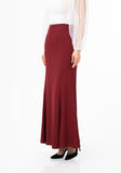Women's Burgundy Fishtail Maxi Skirt | Regular & Plus Size G-Line