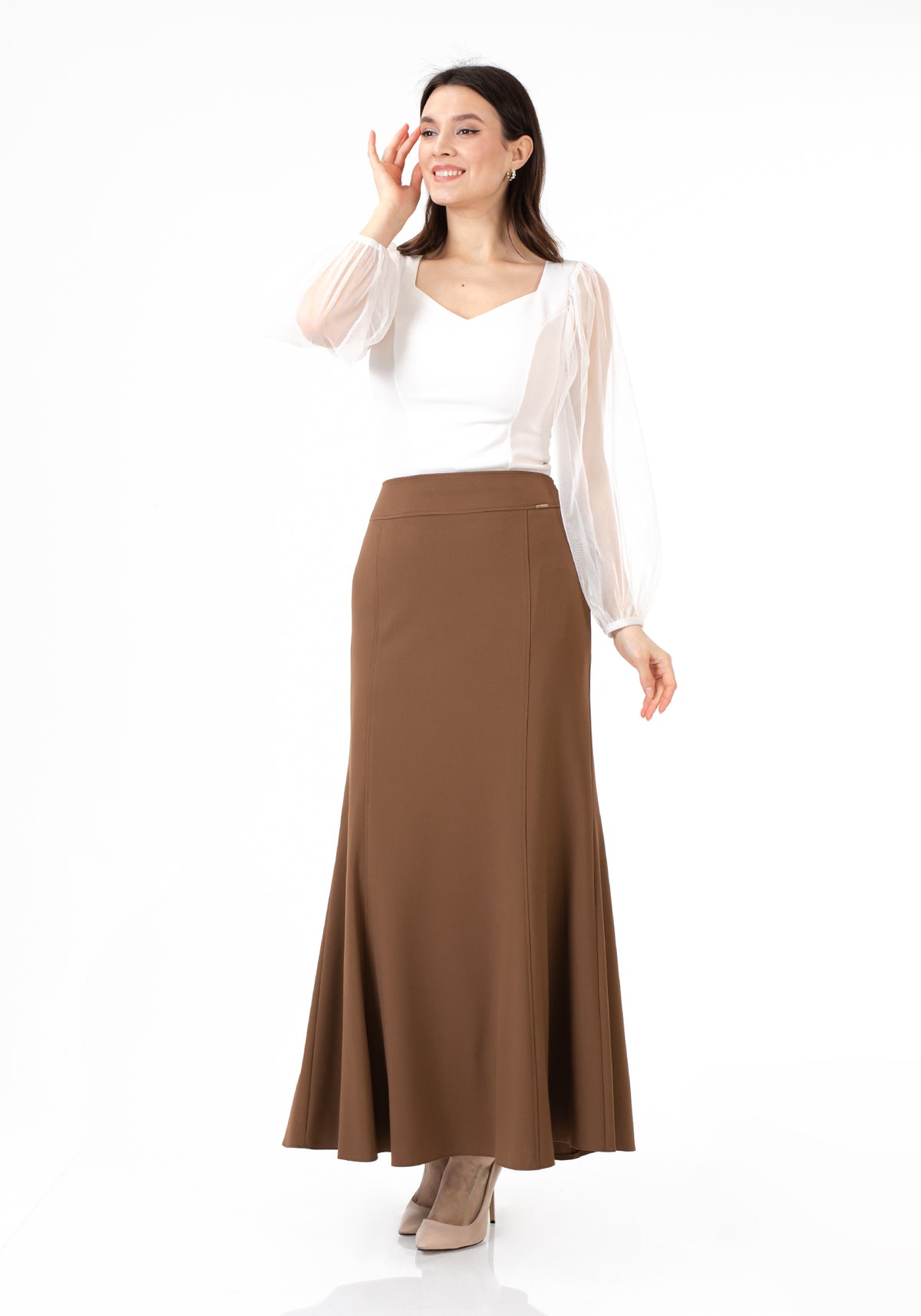 Women's Copper Fishtail Maxi Skirt | Regular & Plus Size G-Line