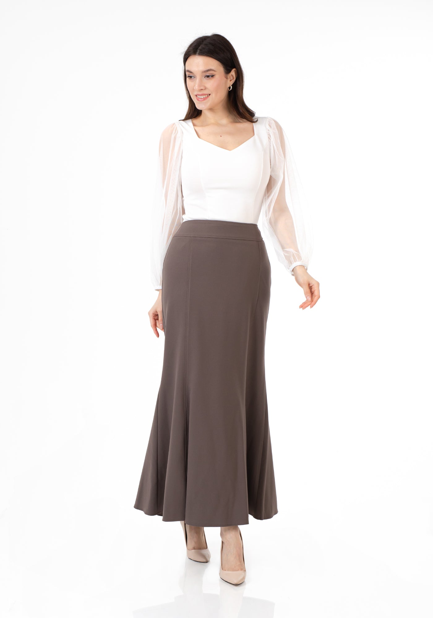 Women's Mink Fishtail Maxi Skirt | Regular & Plus Size G-Line