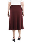 Women's Burgundy Oversized A-Line Midi Skirts G-Line