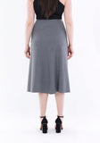 Women's Grey Oversized A-Line Midi Skirts G-Line