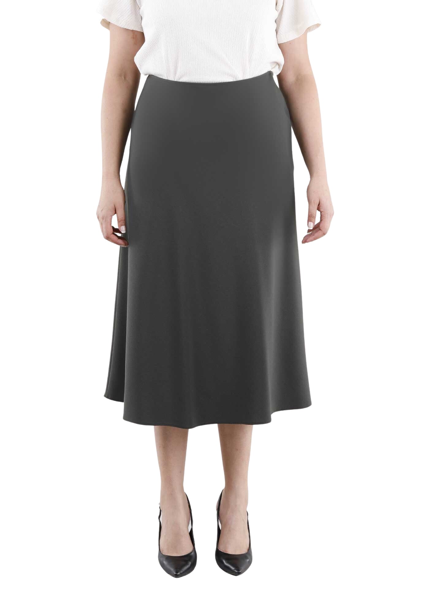 Women's Khaki Oversized A-Line Midi Skirts G-Line
