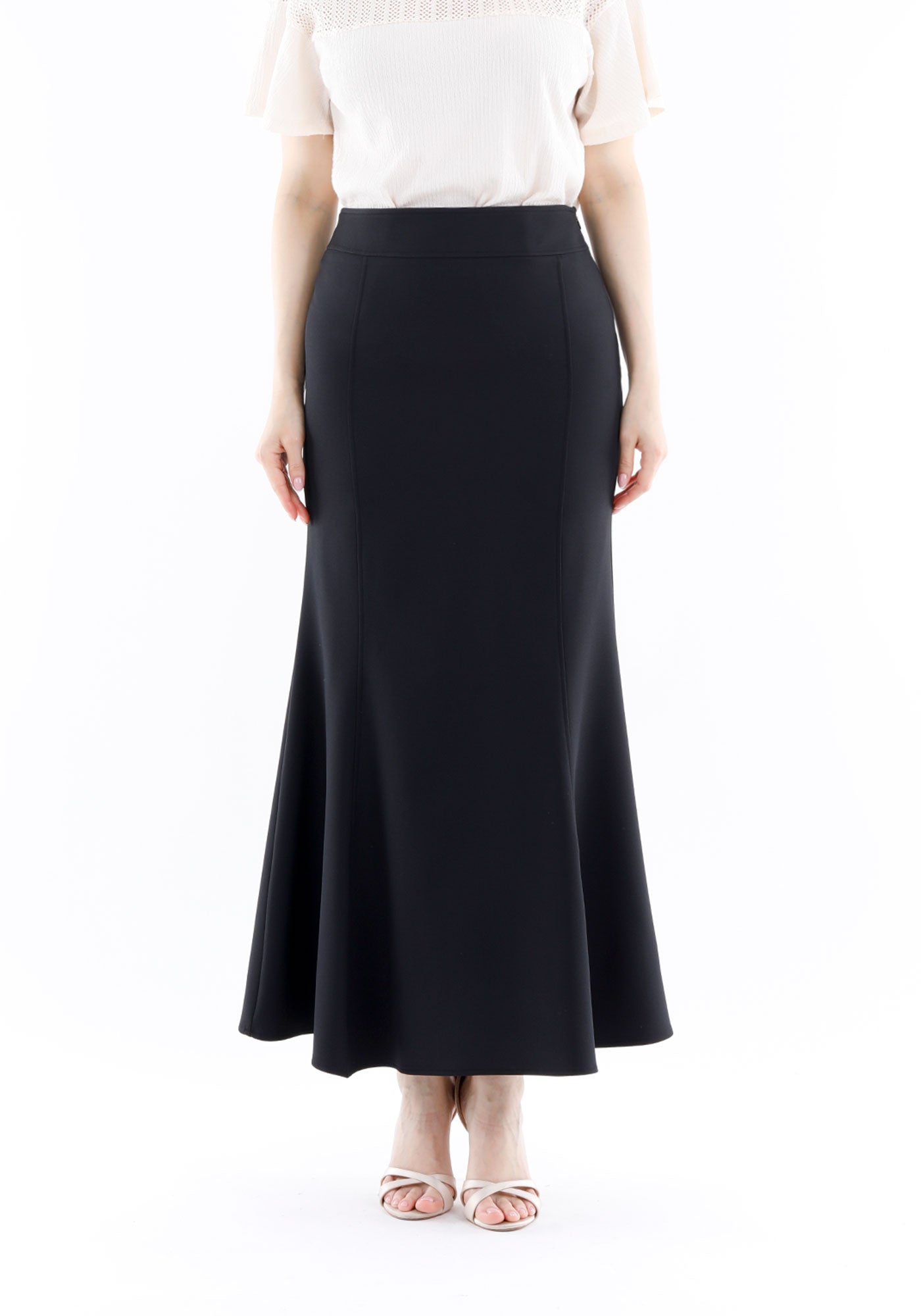Black Fishtail Maxi Skirt G-Line