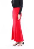 Red Fishtail Maxi Skirt G-Line