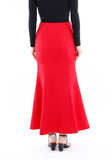 Red Fishtail Maxi Skirt G-Line