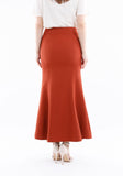 Tile Red Fishtail Maxi Skirt G-Line