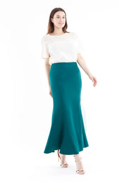 Green Fishtail Maxi Skirt