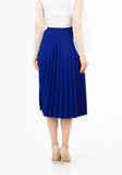 G-Line Pleated Midi Skirt - Elastic Waist Below The Knee Plisse Skirt G-Line