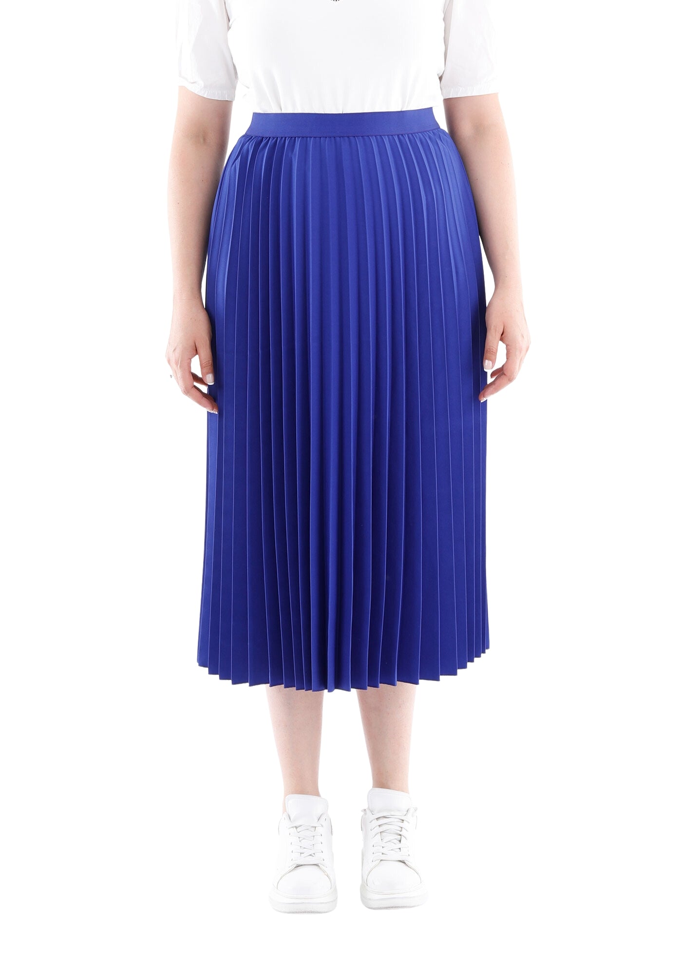 Women’s Midi Pleated Plise Accordion Skirt & Rainbow Plus Size Sax G-Line