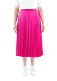 Women’s Midi Pleated Plise Oversized Accordion Skirt & Rainbow Fuchsia G-Line