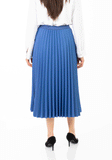 Women’s Midi Pleated Plise Oversized Accordion Skirt & Rainbow Indigo G-Line