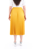 Women’s Midi Pleated Plise Oversized Accordion Skirt & Rainbow Mustard G-Line