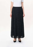 Black Chiffon Pleated Plisse Maxi Skirt - Regular and Plus Sizes Guzella