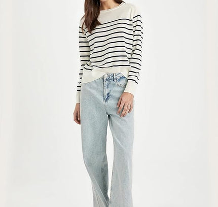 Regular Fit Crew Neck Pullover Tricot Sweater