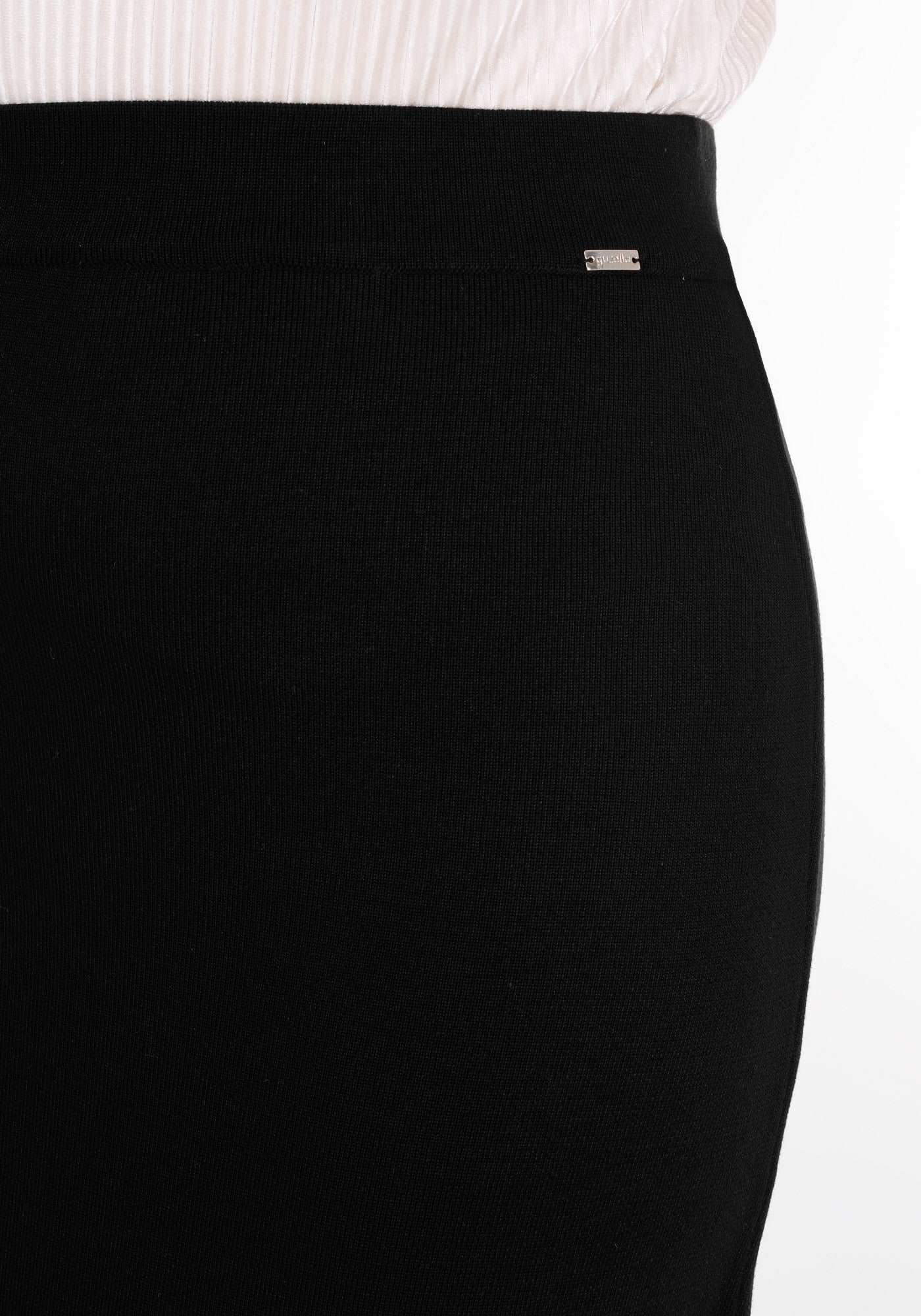 Black and Grey Double Faced Knit Skirt Guzella