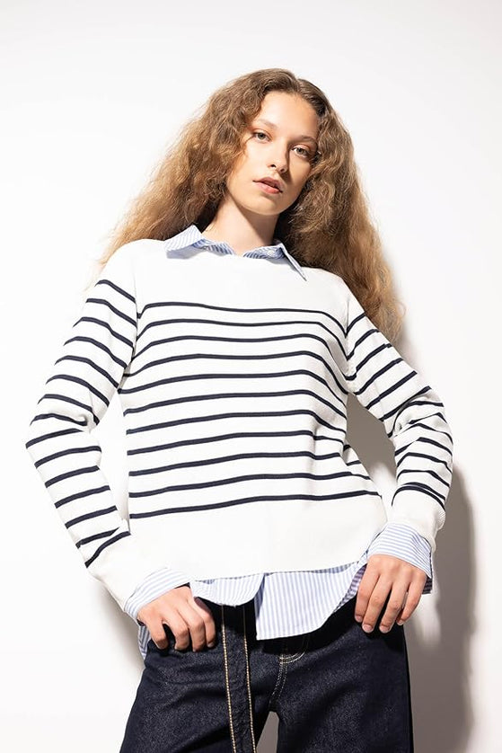 Regular Fit Crew Neck Pullover Tricot Sweater