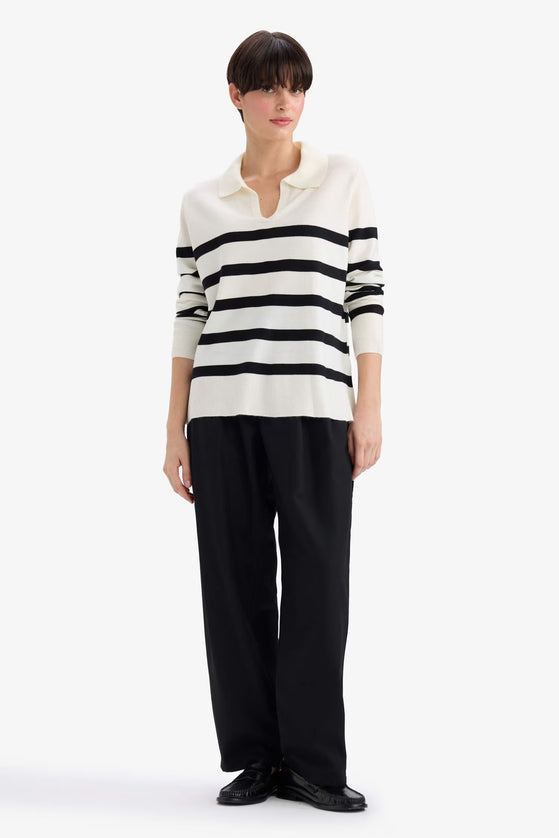 Regular Fit Polo Collar striped Pullover