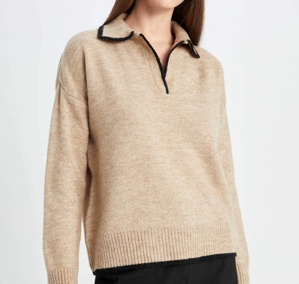 Regular Fit Soft Texture Polo Neck Knit Pullover