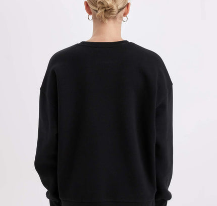 Loose Fit Printed Thick Fabric Sweatshirt