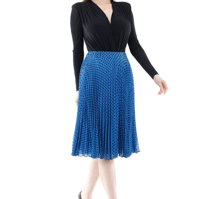 Red Polka Dot Skirt Extender Modest Chiffon Polka Dot Pleated Midi